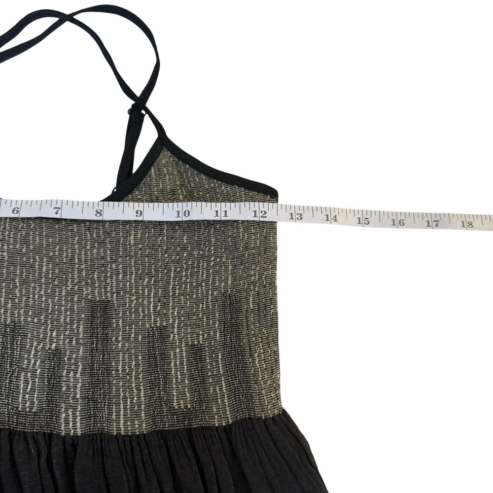 Max Studio Black Dress Small Sunflower Smocked Boho Chic Festival Artisan Hippie - Picture 8 of 10
